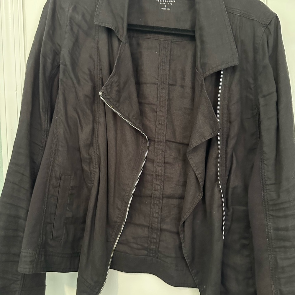 Calvin Klein Black Mixed Media Jacket